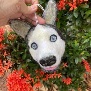 Hand crafted Custom order pet needle felted dog artisan one of a kind ornament